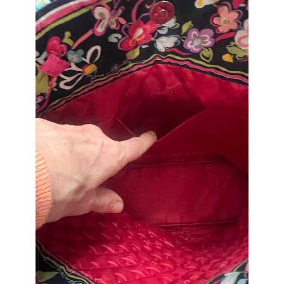 VERA BRADLEY QUILTED BLUE AND WHITE DAISY RIBBON LARGE TRAVEL TOTE BAG - Picture 9 of 11